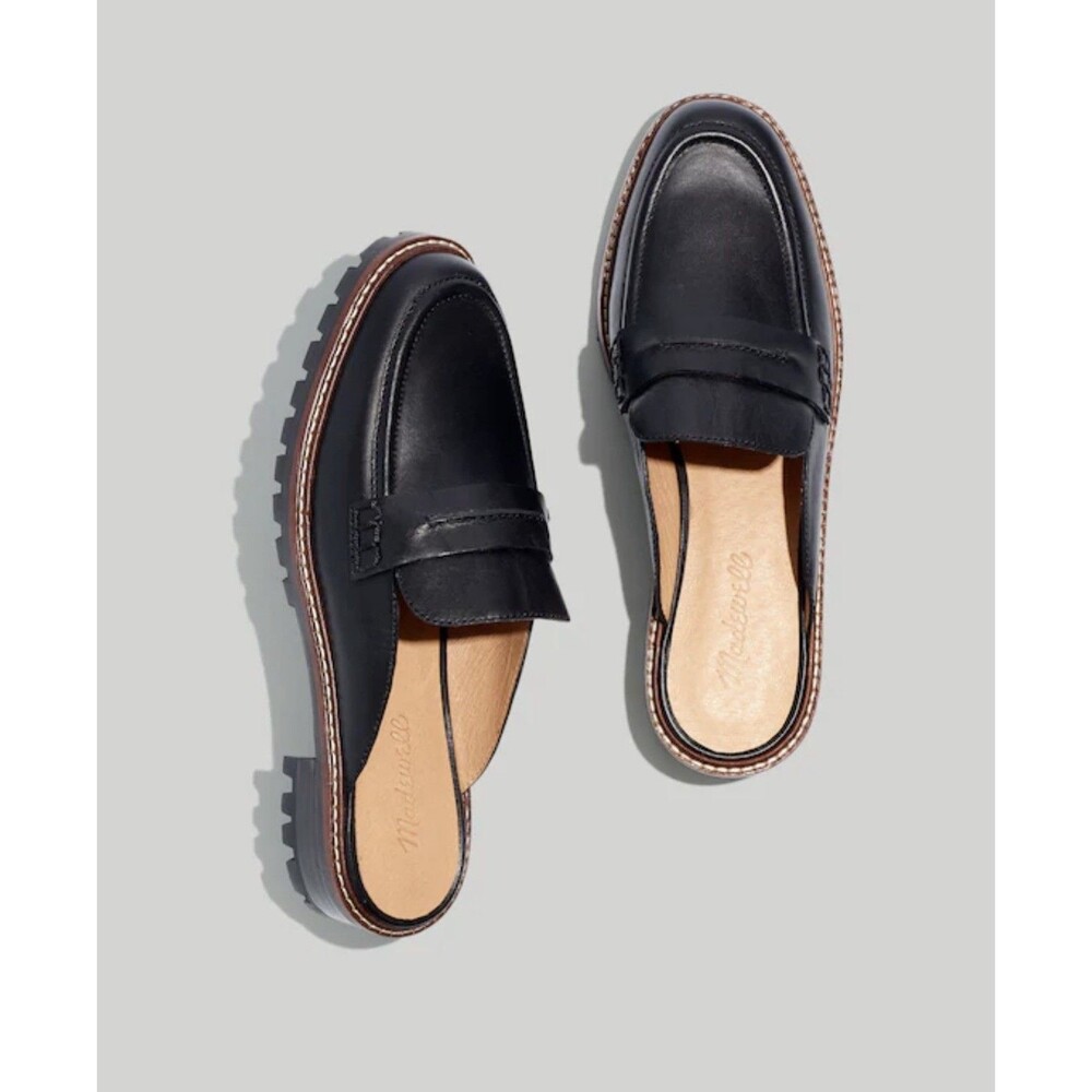 Madewell Women’s Leather The Corinne Lugsole Loafer Mule Slide Ons Size 10